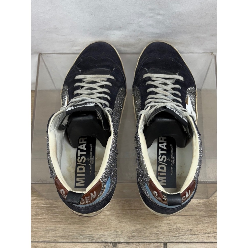 Golden Goose Deluxe Brand Mid Star Glitter Black EU 40 US Size 9 Made in Italy - Picture 8 of 10